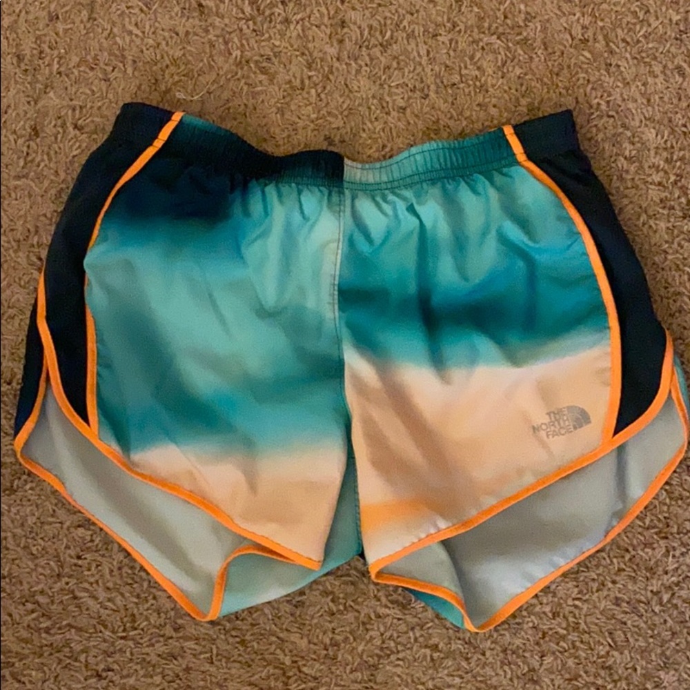 Multicolored North Face Athletic Running shorts